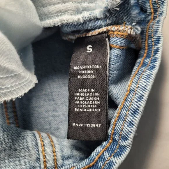 Celebrity Pink Oversized Patchwork Denim Jacket Distressed Womens Small Retro - Picture 8 of 11